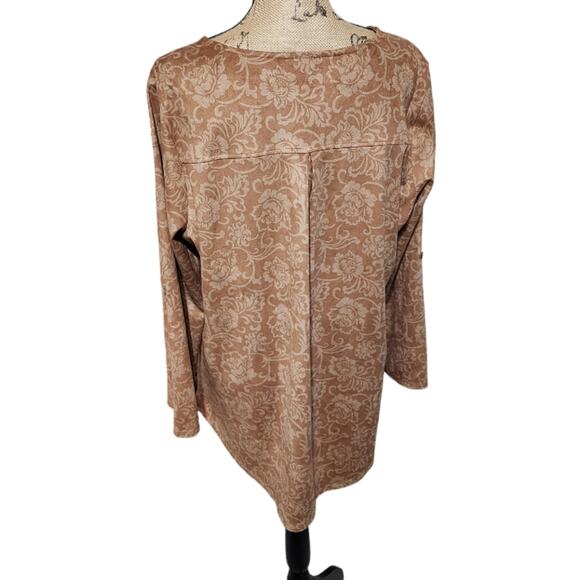 Soft Surroundings Floral Mole Skin Super Soft Long Sleeve Tunic Length‎ Shirt XL - Picture 4 of 7